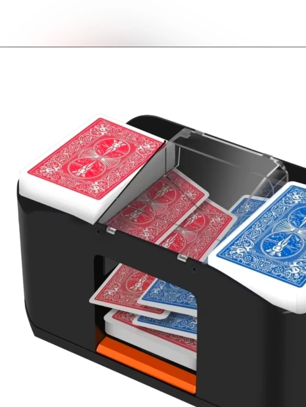 Automatic Electric Card Shuffler - Black with Orange Accent